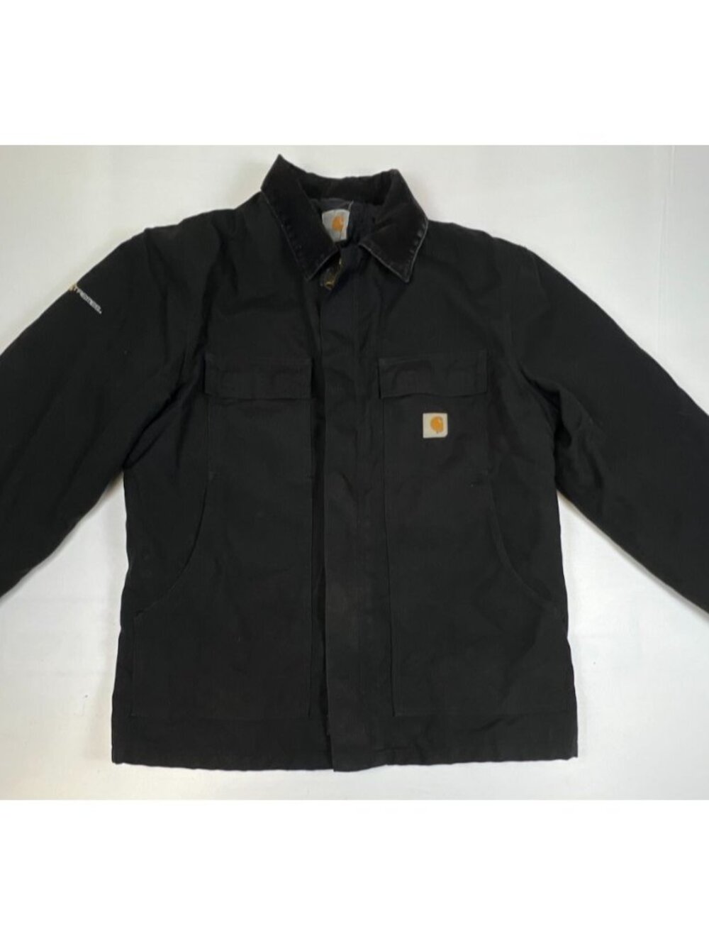 Carhartt Mens M Extremes Arctic Quilt Lined C55 Coat Black Corduroy Collar